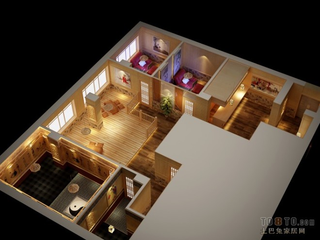 200平米汗蒸馆-装修设计效果图-蔡发蔚设计师作品-设计本